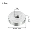 thumbnail image 2 of Unique Bargains M8 Thread 30mm Diameter Round Shape Aluminum Disc Hardware 4pack Aluminum Circle Disc Glass Top Adapter for Glass Table, 2 of 5