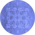 thumbnail image 1 of Ahgly Company Indoor Round Oriental Blue Industrial Area Rugs, 4' Round, 1 of 4