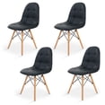 thumbnail image 1 of Sillas Modernas Eames con Botones Diseño Elegante y Vanguardista Sillas de Comedor, Oficina, Sala de Estar Estilo Minimalista Set de 4 Sillas Negras, 1 of 5