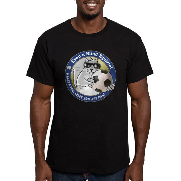 CafePress - Soccer Blind Squirrel Men's Fitted T Shirt (Dark) - Men's Fitted T-Shirt