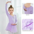thumbnail image 6 of Gyratedream Toddler Girls Ballet Leotards with Skirt Long Sleeve Dance Dress Kids Gymnastic Ballerina Outfit Dress, 6 of 6
