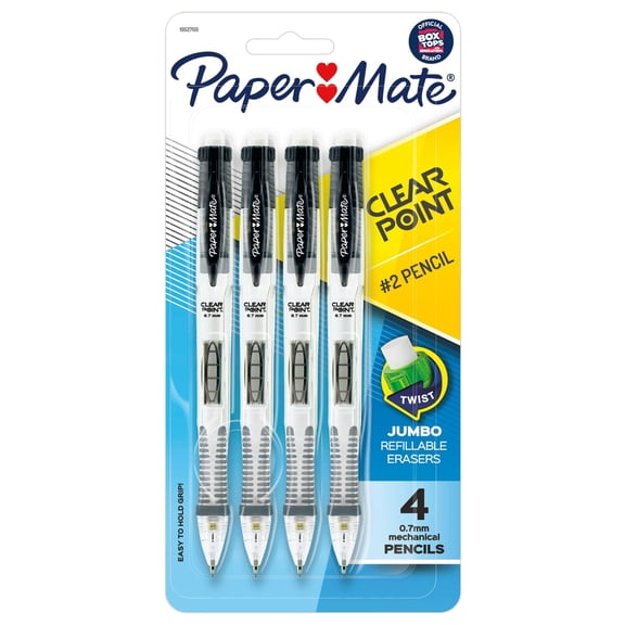 Paper Mate Clearpoint Mechanical Pencils, 0.7mm, #2 Lead, 4 Count