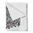 thumbnail image 2 of Celtic Soft Flannel Fleece Throw Blanket, Hand-Drawn Tree of Life and Triskelion at Roots for in Cult, Cozy Plush for Indoor and Outdoor Use, 50" x 60", White and Black, by Ambesonne, 2 of 5