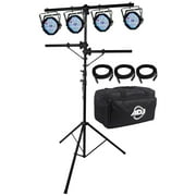 American DJ MEGA FLAT PAK 4x Mega Par Profile +3x 6' Foot DMX Cables+Stand+Bag