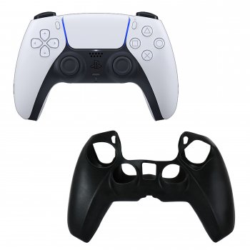Sony DualSense Controller in White with Silicone Sleeve fpr PS5