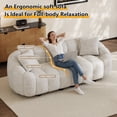 thumbnail image 6 of Wiilayok 91.5'' Cloud 3 Seater Couch,Chenille Curved Sofa Couch with Deep Seat,Pillow Arm,Comfy Sofa for Living Room Bedroom Office Apartment,Beige, 6 of 10