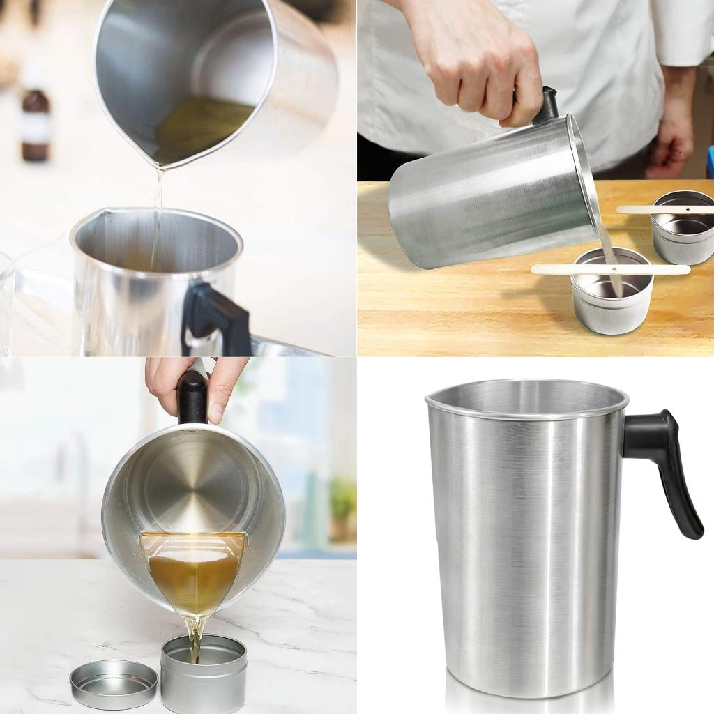 Ywmsfl 101.4oz Aluminum Alloy Candle Making Pitcher Dripless Pouring Spout