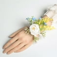 thumbnail image 6 of Clearance! Wrist Flower Set Artificial Hand Flower and Boutonniere Set for Homecoming Graduation Prom Bridal Wedding, 6 of 9