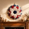 thumbnail image 2 of Deeceymbur Independence Day Flag Wreath Home Decor Scene Layout Prop Pendant for Front Door Wall Fireplace Party, 2 of 7