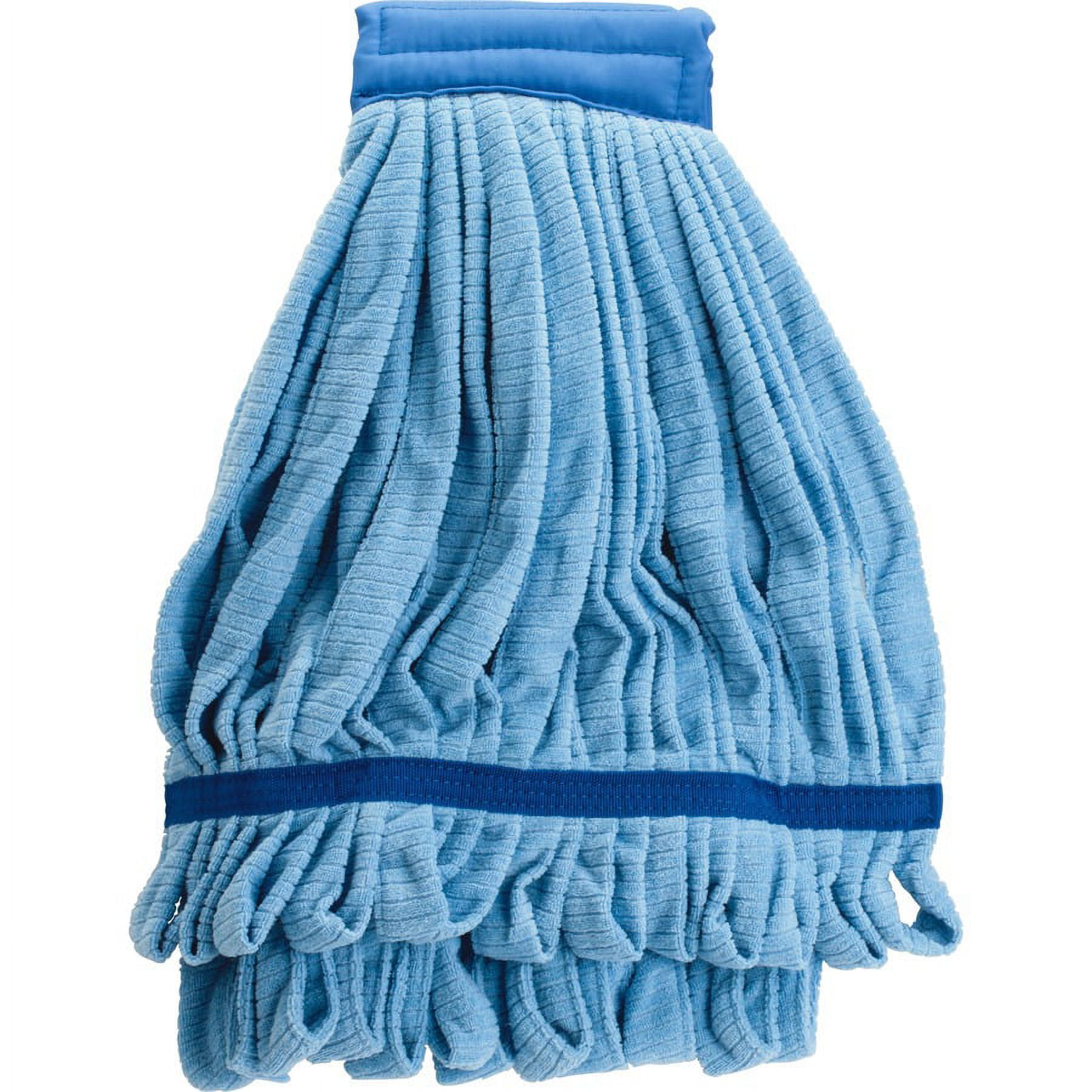 Genuine Joe Microfiber Wet Mophead Refill - Microfiber, Yarn, Canvas - Blue