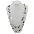 thumbnail image 4 of Bocar Long Statement 2-Strand Bead Boho Necklace with Chain for Women,37.8inch, Coral （NK-10084-purple）, 4 of 7
