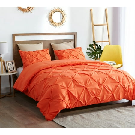 BYB Orange Pin Tuck Comforter