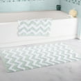 thumbnail image 7 of Lavish Home 67-0025-W 100 Percent Cotton Chevron Bathroom Mat Set, White - 2 Piece, 7 of 7