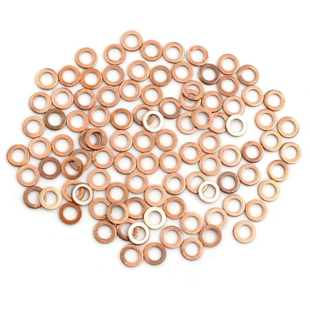 100pcs 5mm Inner Dia Copper Washers Flat Sealing Gaskets Rings