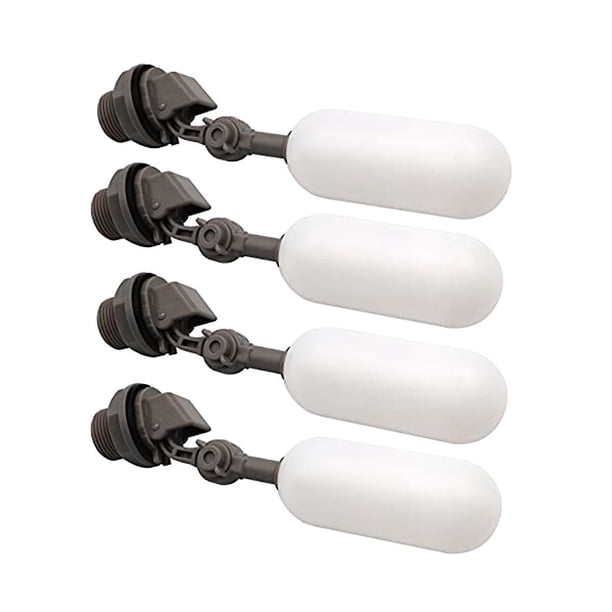 Paquete de 4 válvulas de flotador de agua JINMJMXG 3/4 pulgadas con brazo ajustable para tanque de agua