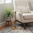 thumbnail image 2 of Linon Gavin 10.5" Round Adjustable Sandy Marble Drink Table in Gold Iron, 2 of 16