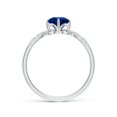 thumbnail image 2 of ANGARA Lab Grown 1 Ct Blue Sapphire & Diamond Chevron Engagement Ring for Women in 14K White Gold (Size-6mm) | September Birthstone, Anniversary, Jewelry Gift for Women | Lab-Grown Blue Sapphire Ring, 2 of 8