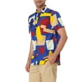 thumbnail image 4 of Unique Bargains Men's Summer Shirts Short Sleeve Irregular Geometric Button Down Shirt, 4 of 5