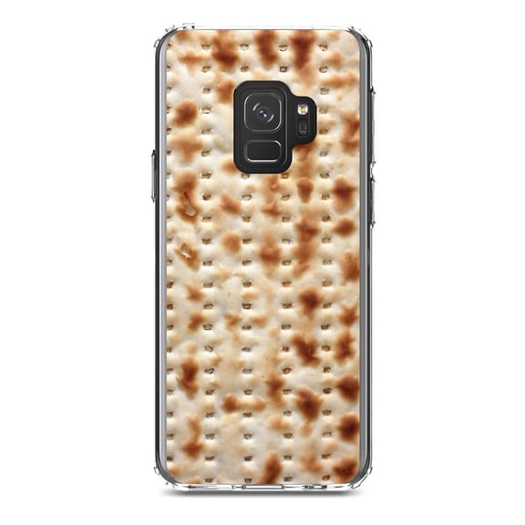 DistinctInk Clear Shockproof Hybrid Case for Samsung Galaxy S9 (5.8" Screen) - TPU Bumper, Acrylic Back, Tempered Glass Screen Protector - Passover Matzah