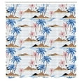 thumbnail image 2 of Ambesonne Island Shower Curtain, Tropical Coast Palms Island, 69"Wx84"L, Camel Blue and Blush, 2 of 4