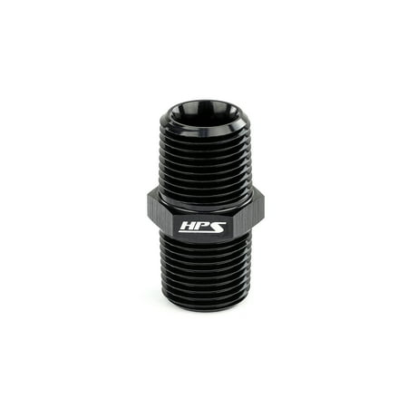 HPS AN911-06 AN NPT Male To NPT Male Union Coupler Adapte Fitting Aluminum Size: 1/4 NPT Angle: Straight Black