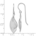 thumbnail image 3 of Sterling Silver Rh Plate Brushed And Polished Dangle Shephard Hook Earrings (38 X 10) Made In Thailand qe15726, 3 of 5