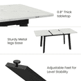 thumbnail image 3 of 47.4"-63.2" Extendable Dining Table,Faux Marble MDF Kitchen Table for 4-8, 3 of 11