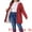 Red, variant on DARING DIVA Women's Plus Size Faux Fur Lined Long Anorak with Hood 3X Red