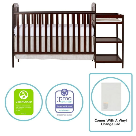 Dream On Me Anna 4 in 1 Full Size Crib and Changing Table Combo