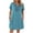 Blue, variant on Women Sleepshirt, V Neck Nightgown with lace detailing, Breathable Loose sizingSleep Dress for Casual homewear, Short Sleeve Sleepwear Dress for Home ease