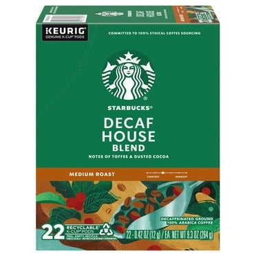 Starbucks, Decaf House Blend Medium Roast K-Cup Coffee Pods, 22 Count K Cups