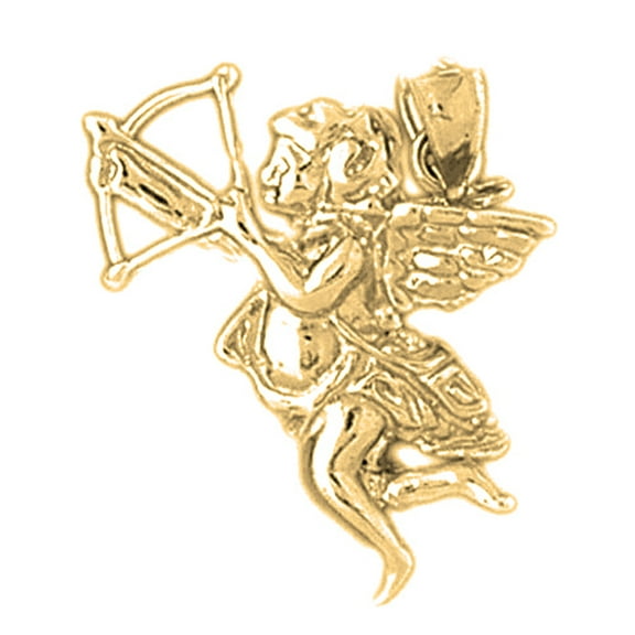 10K Yellow Gold Angel Pendant - 25 mm