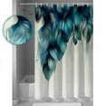 thumbnail image 3 of 54x78 Inch Shower Curtain Decorative Turquoise Feather Bathtub Bath Curtains Fabric Waterproof Bathroom Decor Abstract Beige Peacock Feather Small Stall Shower Curtain Set with 12 Hooks, 3 of 6
