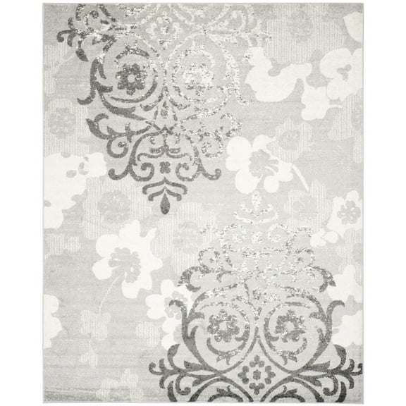SAFAVIEH Adirondack Hortense Floral Area Rug, Silver/Ivory, 12' x 18'