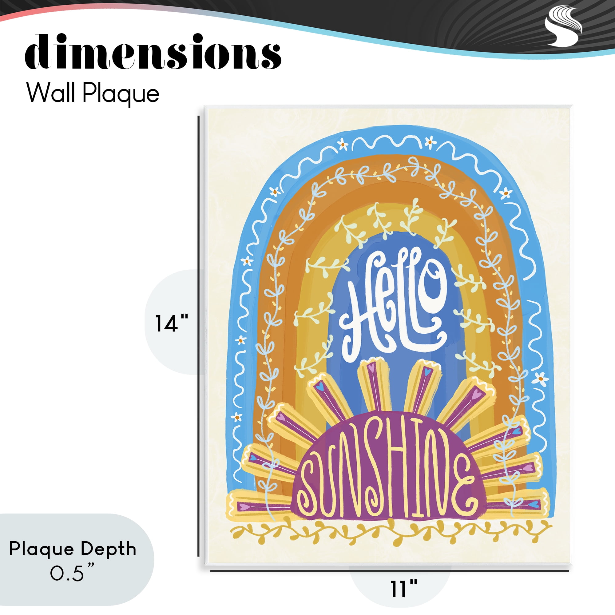 Stupell Industries Boho Hello Sunshine Wall Plaque Art, design by Connie Summers
