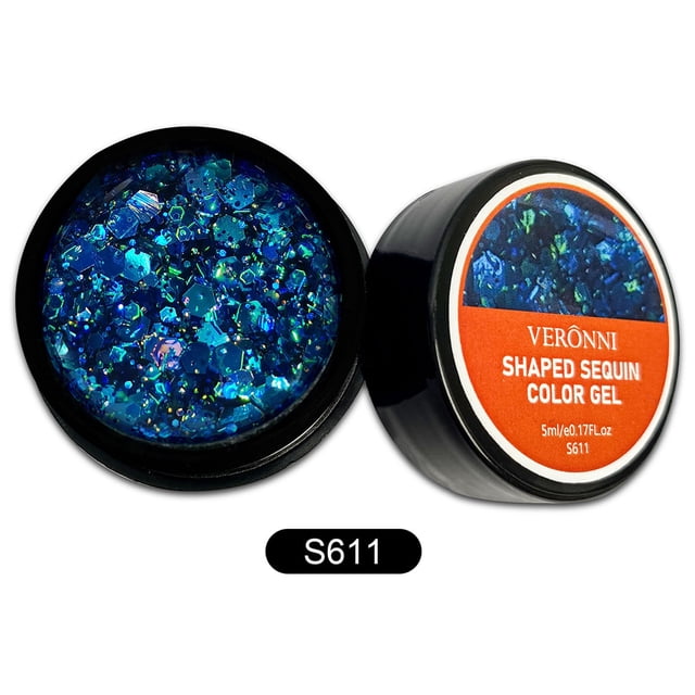 Gel para uñas, gel transparente para esculpir uñas, para decoración de uñas, lentejuelas, esmalte de uñas fluorescente con brillo, pegamento para uñas.