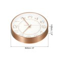 thumbnail image 2 of Uxcell 8 inch Wall Clock Battery Operated Silent Non Ticking Round Modern Clock, Gold, 2 of 6