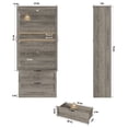 thumbnail image 3 of Homfa 70'' Tall Kitchen Pantry with Shelf & Drawer, Farmhouse 2 Door Pantry Storage Cabinet for Dining Room Living Room, Wash Gray, 3 of 10