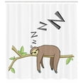 thumbnail image 3 of Ambesonne Sloth Shower Curtain, Arboreal Mammal Sleeping, 69"Wx70"L, Grey Green Brown, 3 of 3