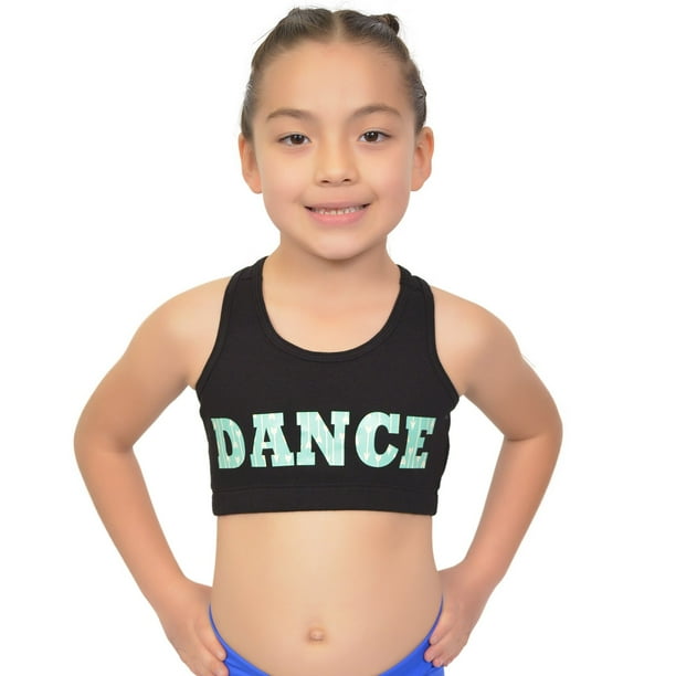 Stretch Is Comfort Girl's Racerback Sports Bra Dance in Mint X