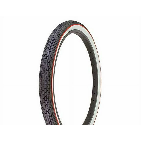 Bike Tire, Bicycle Tire Duro 26 x 2.125 Black/White Side Wall Red Line HF-120A. 26" Brick Tire 26 inch by 2.215 inch.