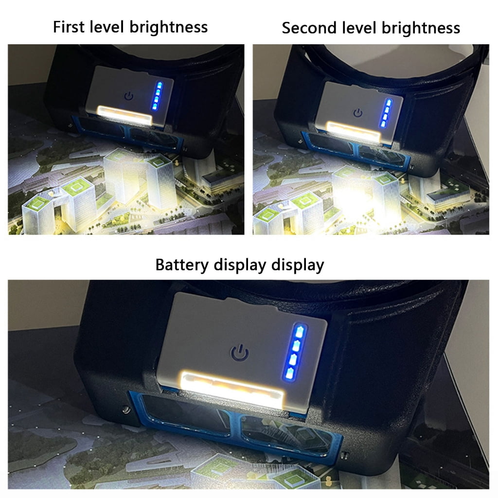 PatungKu Cordless Headsets Magnification Tool Lens & 4 LED Upgrades for Small Tasks