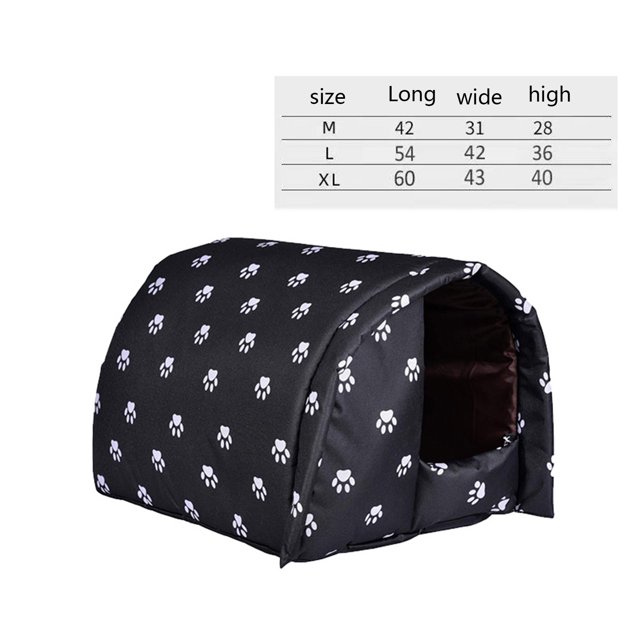 Pet Winter Home Outdoor Cold Proof Cat House And Warm Foldable Cat Bed