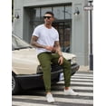 thumbnail image 5 of COOFANDY Mens Black Casual Joggers Pants Chino Tapered Sweatpants Stretch Twill Jogging Pants, 5 of 6