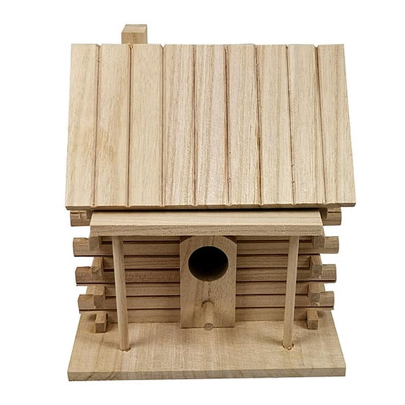 VONKY Wooden Hanging Bird House Roof style Bird Nest Hanging Decoration