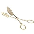 

Gold Serving Tongs Zinc Alloy Buffet Bread Clip Serving Salad Food Tongs for Serving Food Bread Cake 23cm/9.1in x 5cm/2.0in