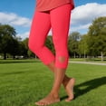 thumbnail image 4 of Womens Yoga Pants High Waist Hollow Out Stretchy Compression Gym Yoga Women's Pants Watermelon Red L, 4 of 8