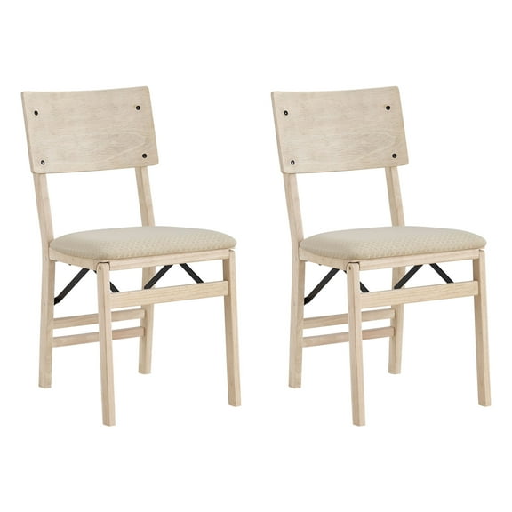 MECO Stakmore Unfinished Folding Chair Comfort Curve Back, Set of 2, Unfinished