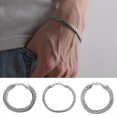 thumbnail image 2 of Men Bracelet Solid Color Simple Stainless Bland Lobster Clip Smooth Surface Cool Snake Scale Shape Anti-rust Men Bangle Daily Wear Jewelry, 2 of 8