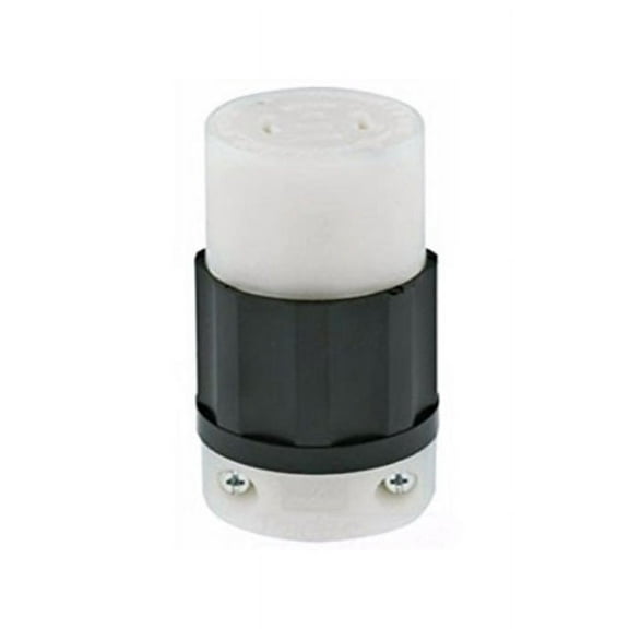 leviton 2423 20 amp, 250 volt 3-phase, nema l15-20r, 3p, 4w, locking connector, industrial grade, grounding - black-white